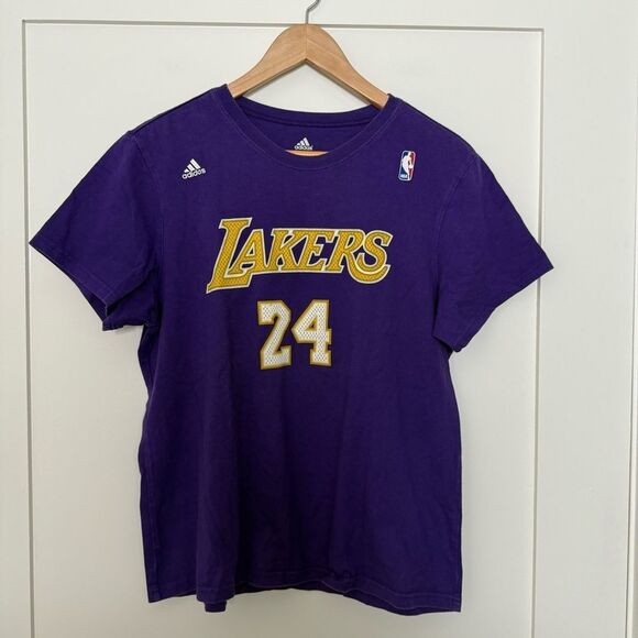 adidas Tops - Kobe Bryant Los Angeles LA Lakers T-Shirt Womens Sz L Adidas #24 Purple NBA
